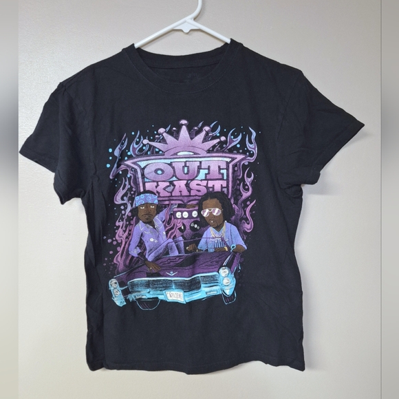 Outkast Other - Outkast Atliens Mens S Black Graphic T-Shirt Lowrider Hip Hop Rap Cartoons